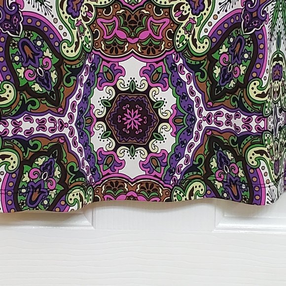 Purple/Brown/Black/Green Low V Neck 3/4 sleeves XL - Picture 8 of 8